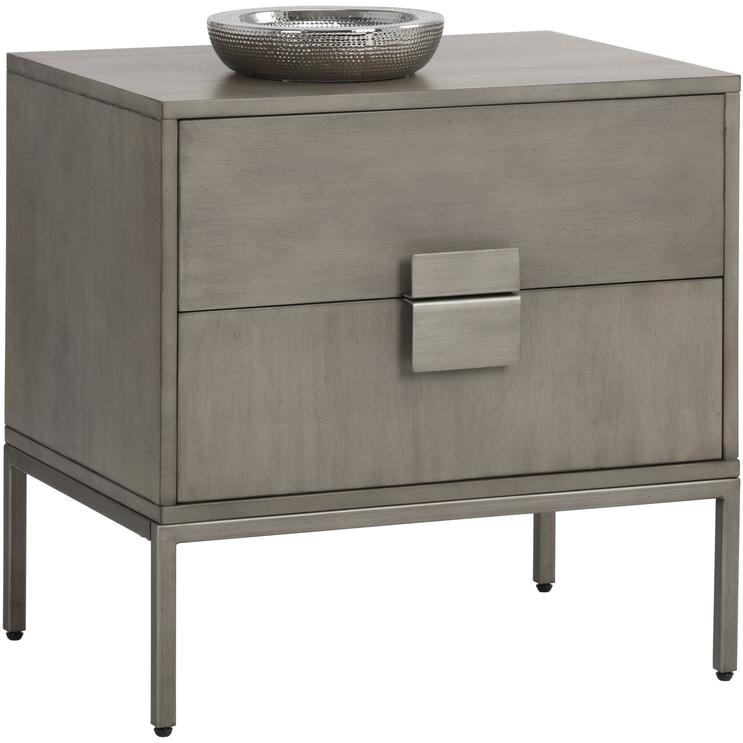 Jade 25.5 X 24.5 inch Antique Silver / Ash Grey Night Stand